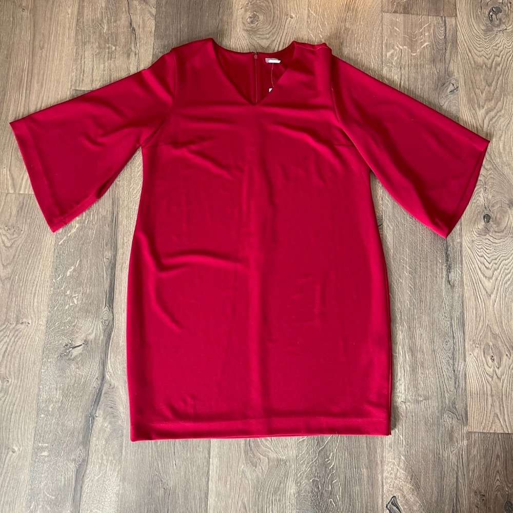 Chico's Size 3 Red Bell Sleeve Shift Dress
